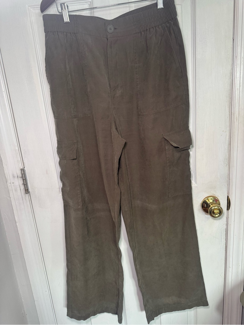 MELLODAY Olive Cargo Straight Leg Utility Pants